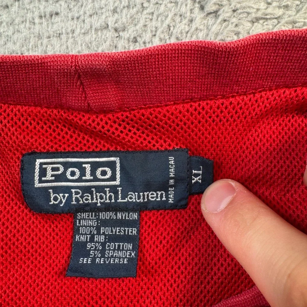 Polo Ralph Lauren Mens XL Red‎ Nylon Mesh Lined Windbreaker Pullover
